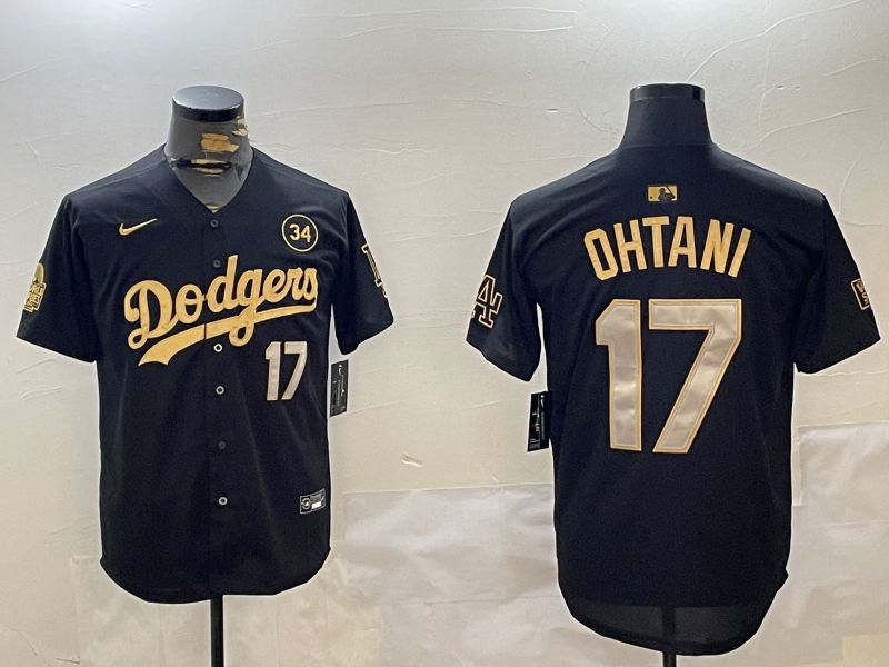 Men Los Angeles Dodgers #17 Ohtani Black Gold Game 2024 Nike MLB Jersey style 11204->los angeles dodgers->MLB Jersey